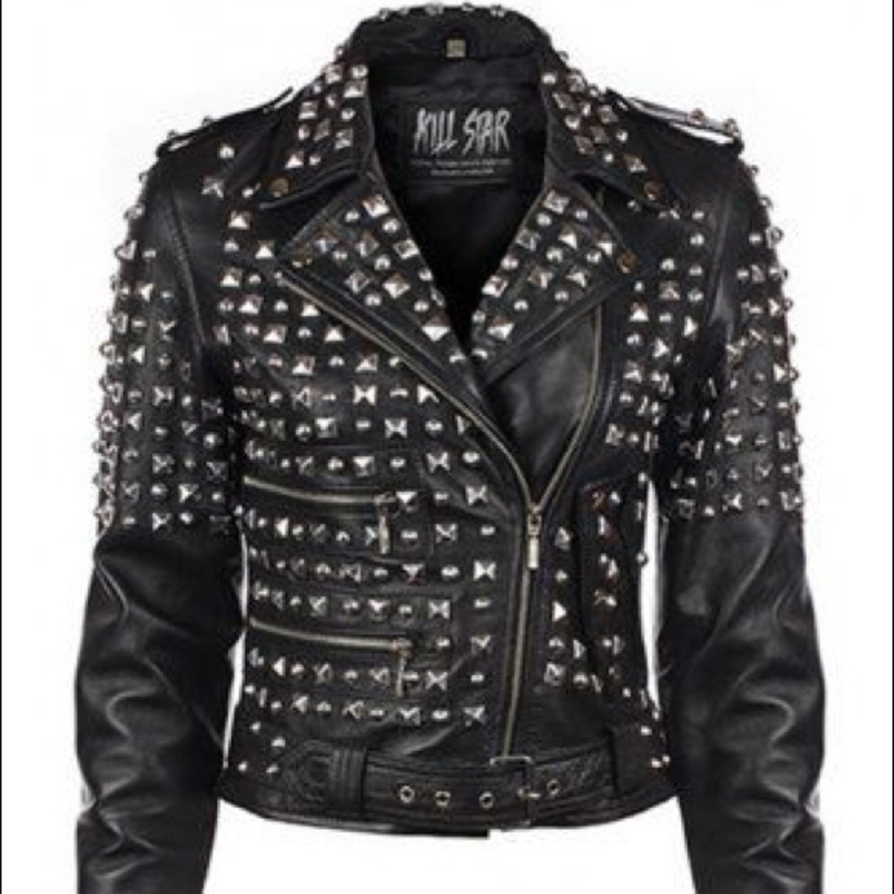 Original Black Studded Leather Jacket by Killstar